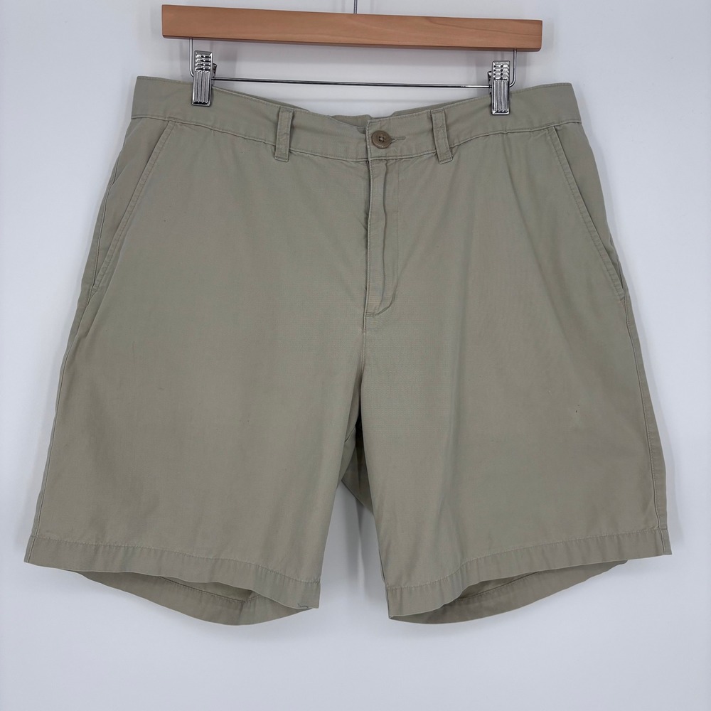 Patagonia All Wear Chino Shorts Mens 35 Tan Organic Cotton Hiking Outdoor *FLAW